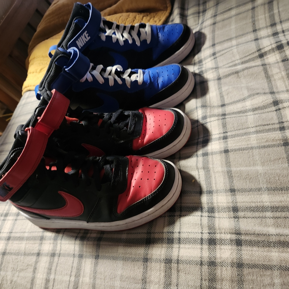 Nike Red and Blue Sneakers Casual Athletic Style